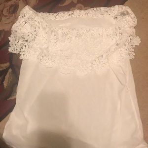 Women’s off the shoulder white lace summer top
